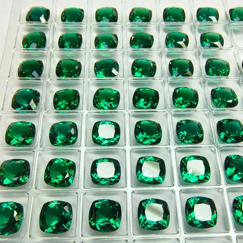 Hochwertige Laborgezüchtete Sambische Smaragde in Zuckerwürfelform, Edelsteine für DIY-Schmuckherstellung, Wählbare Zertifizierung – Detail 15