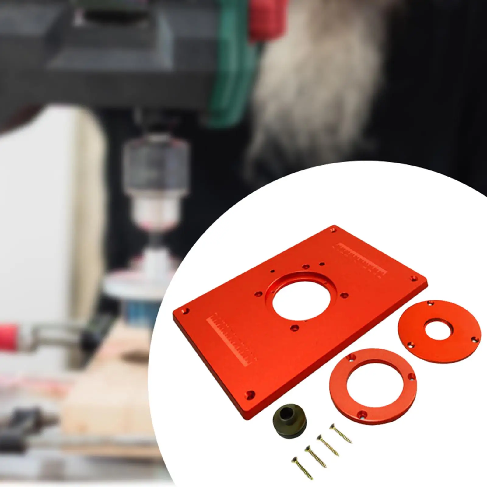 

Router Table Insert Plate Sturdy Aluminum Alloy Red Router Plate for Woodworking Benches Trimming Machine Wood Tools Milling