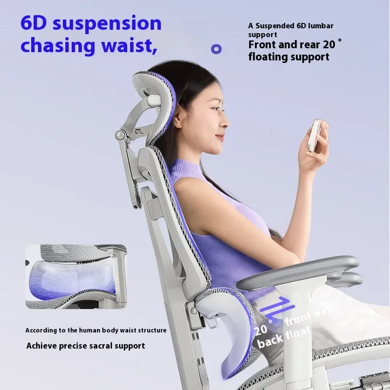 Ergonomische mesh-bureaustoel met verstelbare 3D-armleuningen, lendensteun, verstelbare en kantelfunctie voor thuiskantoor