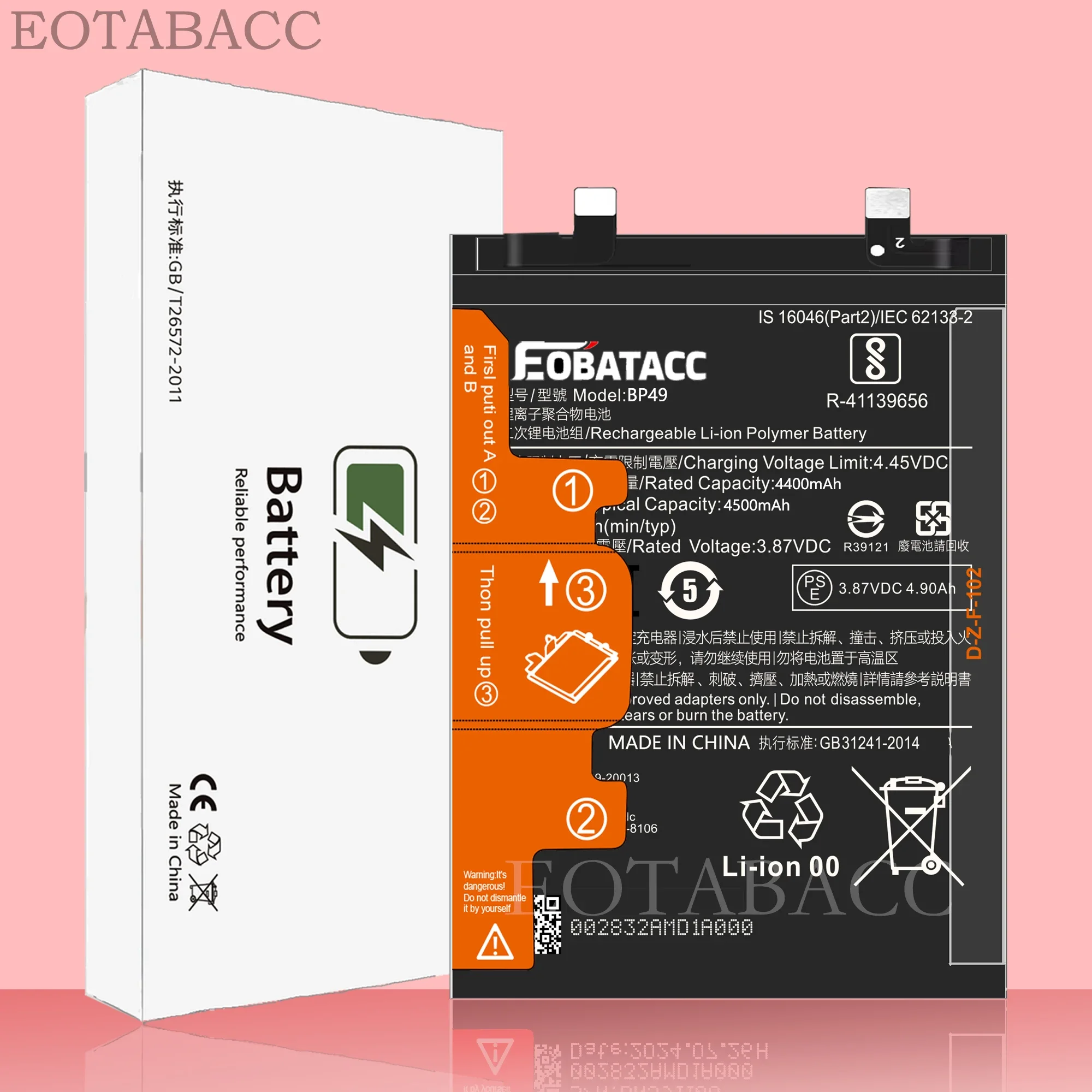 EOTABACC 100% New Original Battery BP49 For XIAOMI POCO F4 5G /K40S Battery +Tools