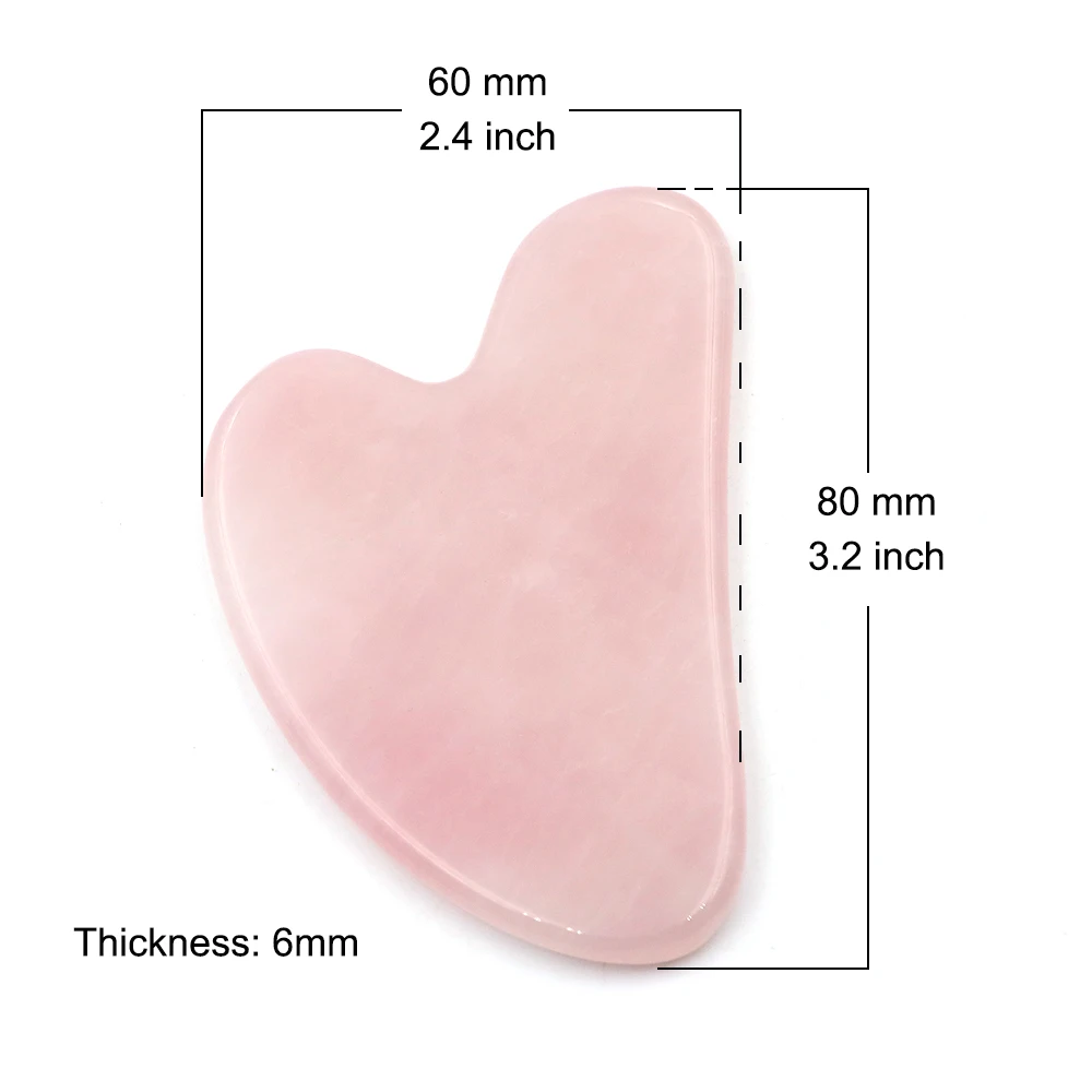 لوحة تدليك غوا شا من الكوارتز الوردي الطبيعي أداة كاشطات تدليك الوجه للوجه والرقبة والظهر والجسم وأدوات العلاج الطبيعي غواشا #6