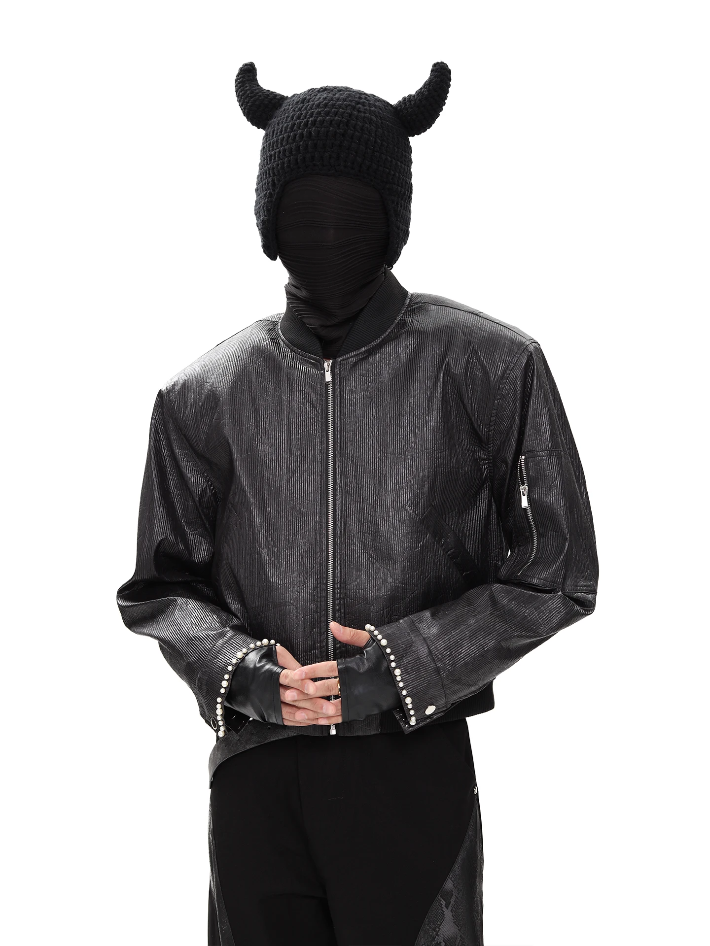 

Niche Designer Style Avant-Garde Biker's Leather Jacket Men's Autumn Design Short Baseball Uniform