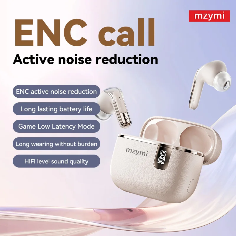 

mzymi Y107 ENC Wireless Earbuds InEar Bluetooth5.3 Stereo Sports Earphones Noise Reduction Headset With Mic For XIAOMI