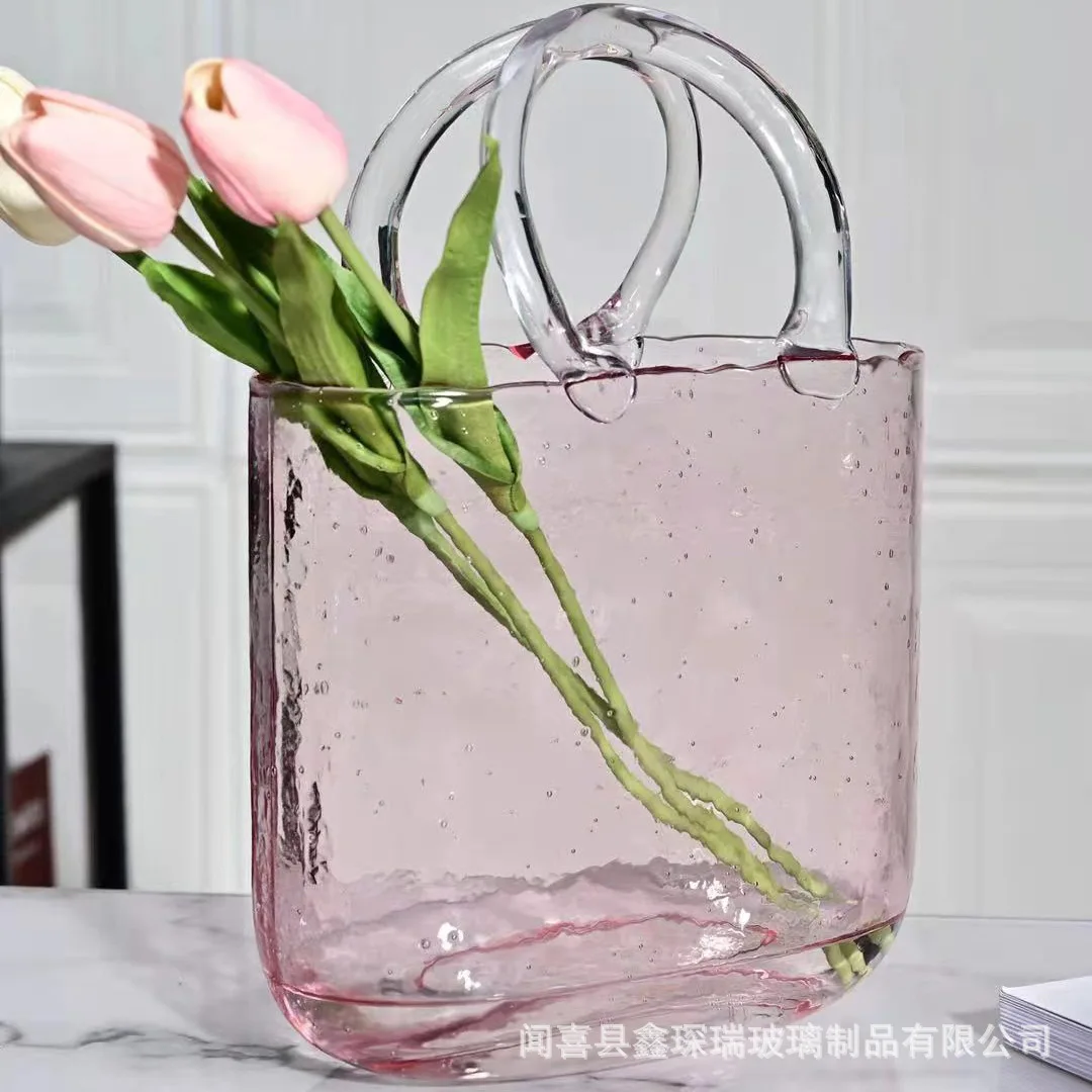 

Nordic Flower Basket Bottles Display Vases Tall Classic Multicololr Home Decoration Garden Plant Holder Potted Glass Vase Table