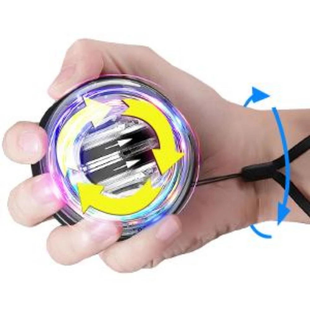 Gyro-Ball Handball Gyroskop mit Auto-Start für Handgelenk- und Unterarmtraining, Power-Ball zur Muskelstärkung mit 5-Farben-LED – Detail 11