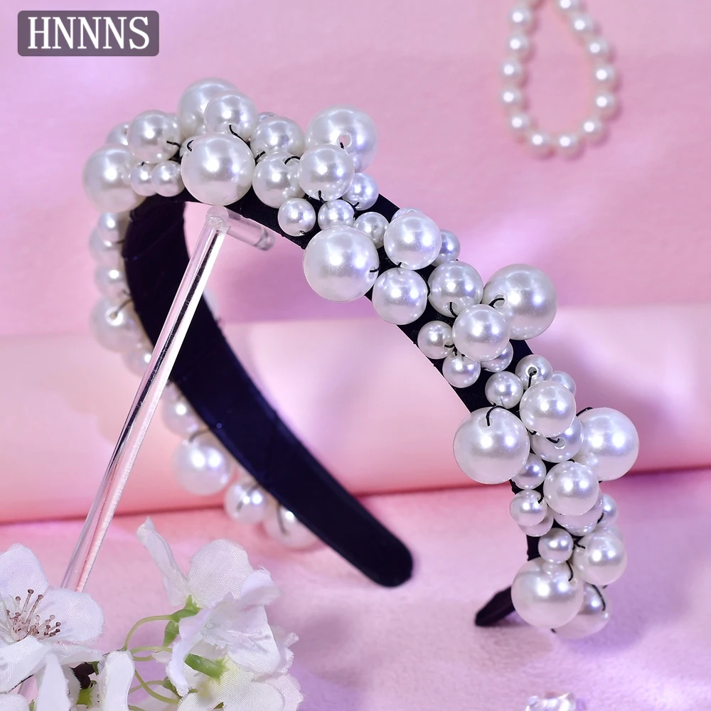 

HNNNS Pearl Headband Hair Accessories Fashion Elegant Hair Hoop Daily Hair Wear Wedding Party Headdress for Women A91