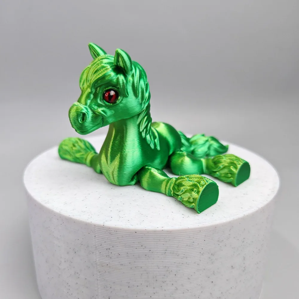 Funny 3D Printed Horse Animals Multi-joint Movable Relief Sensory Mini Gift Home Ornament Desktop Decorations