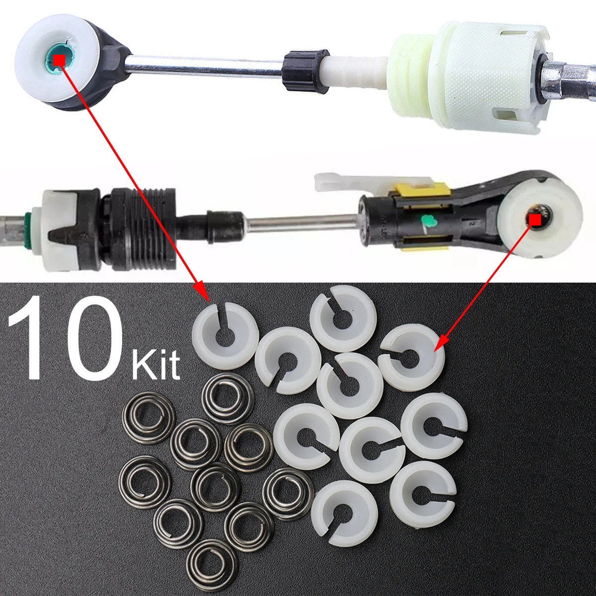 10Kit Manual Gear Shift Cable Linkage Bushing Shifter Lever Clip Spring For Opel Vauxhall Renault Nissan Chevrolet Holden Suzuki