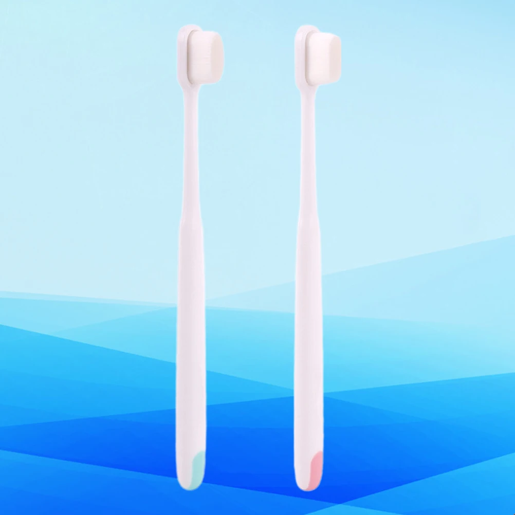 

2Pcs Superfine Soft Bristle Toothbrushes Long Handle Ergonomic Design Oral Cleaning Tool Effective Teeth Cleaner Postpartum Oral