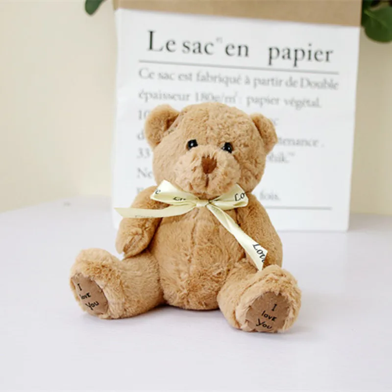18cm 1pc Cute Bear Dolls Lovely Bear Stuffed Toy Soft Bear Toy Boys Girls Birthday Brinquedos Wedding Gifts