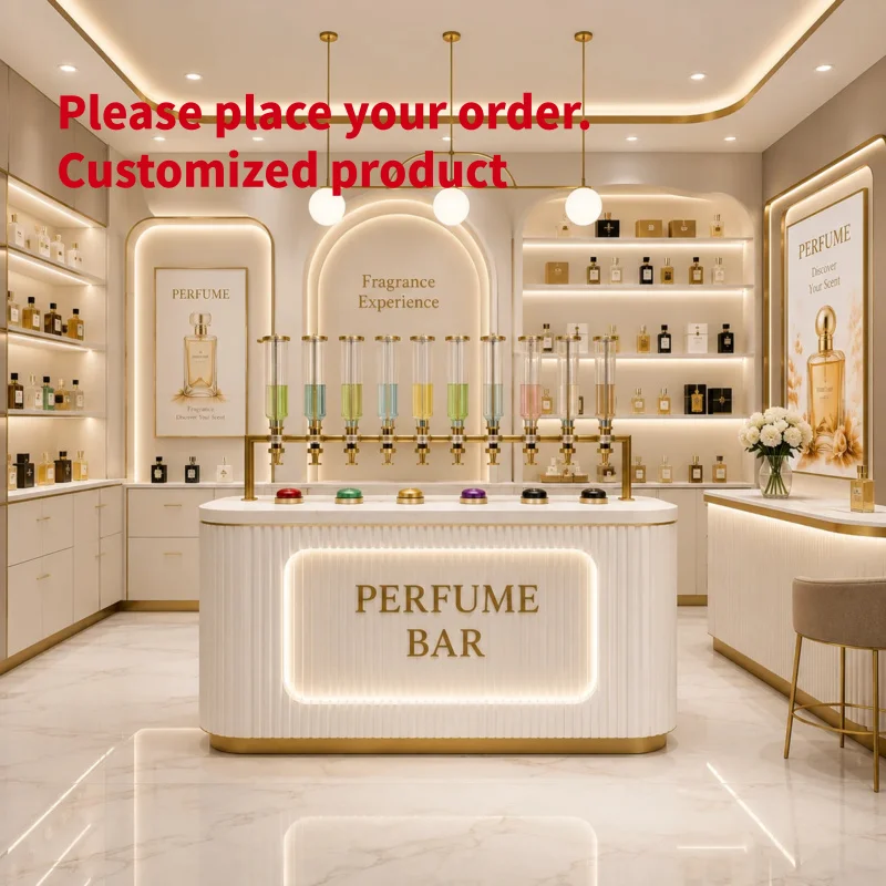 custom.Custom Illuminated Fragrance Perfume Store Display Cabinet High-End Perfume Shop Showcase Furniture Perfume Shop Design