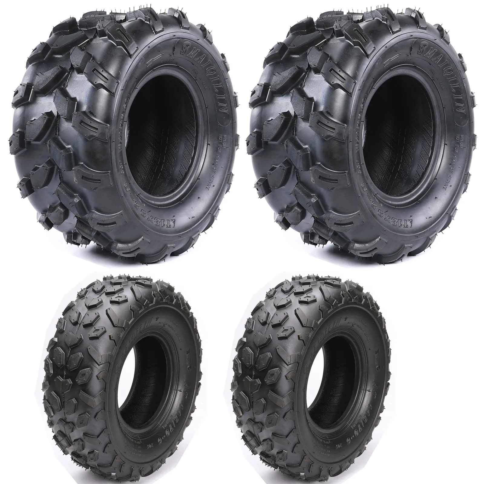 Set 4 of 145/70-6 18x9.5-8 4PR Trator Lawn Mower ATV Farmer Cart Quad