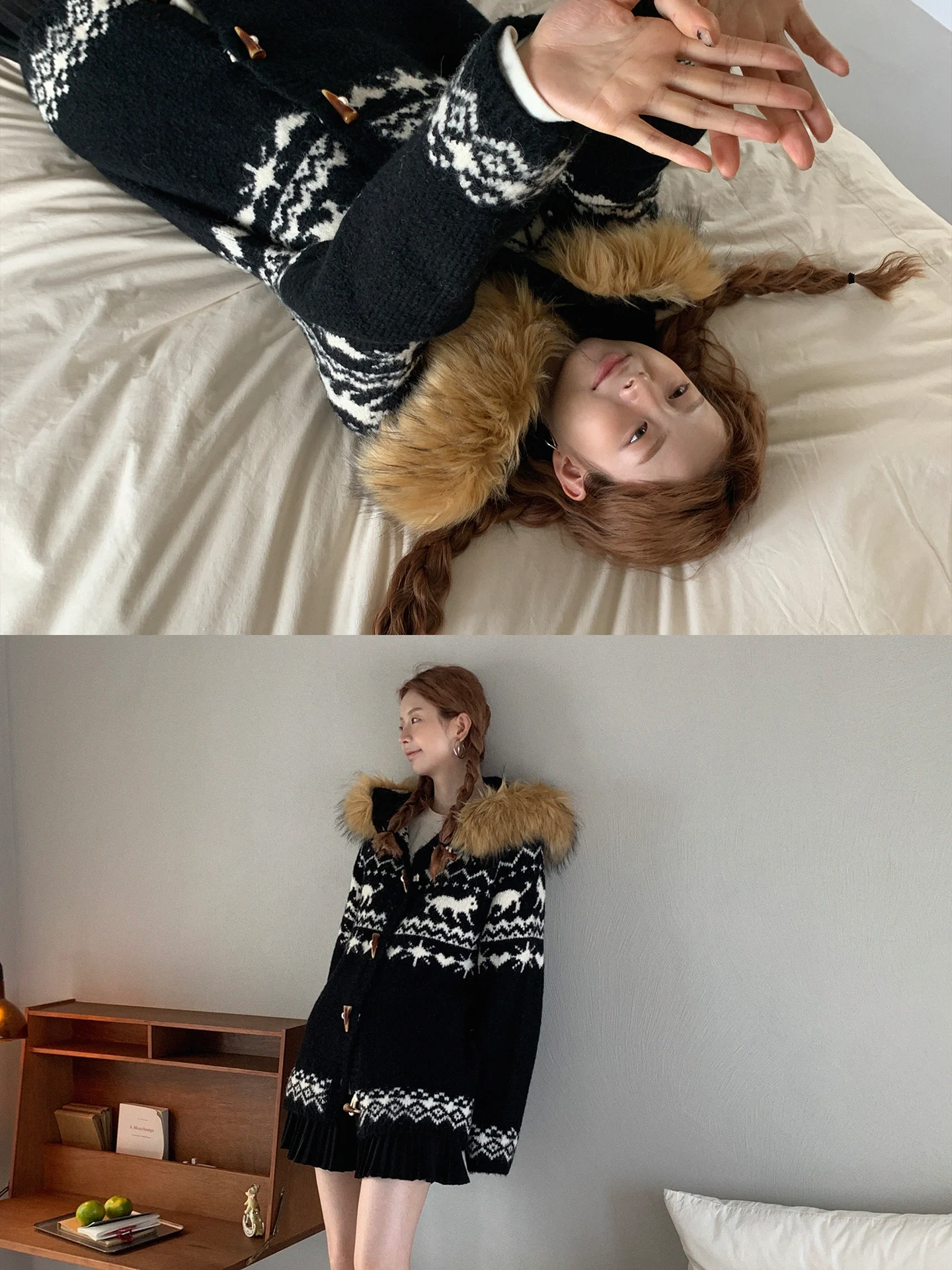 

Bla Fur Collar Lazy Sle Women's Coat Autumn Winter New Arrival Button up irt Commute Sle Loose Fit Warmth Guaranteed