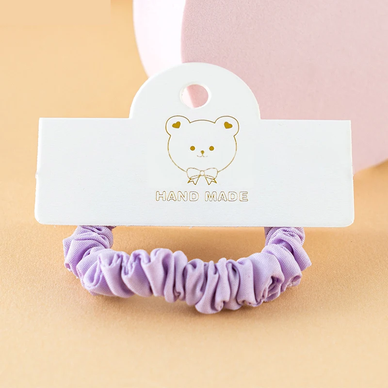 50pcs Hair Jewelry Display Cards Gold Stamping Bear Pattern Packing Cards for Hair Rope Bracelet Necklace Retail Price Tag Label