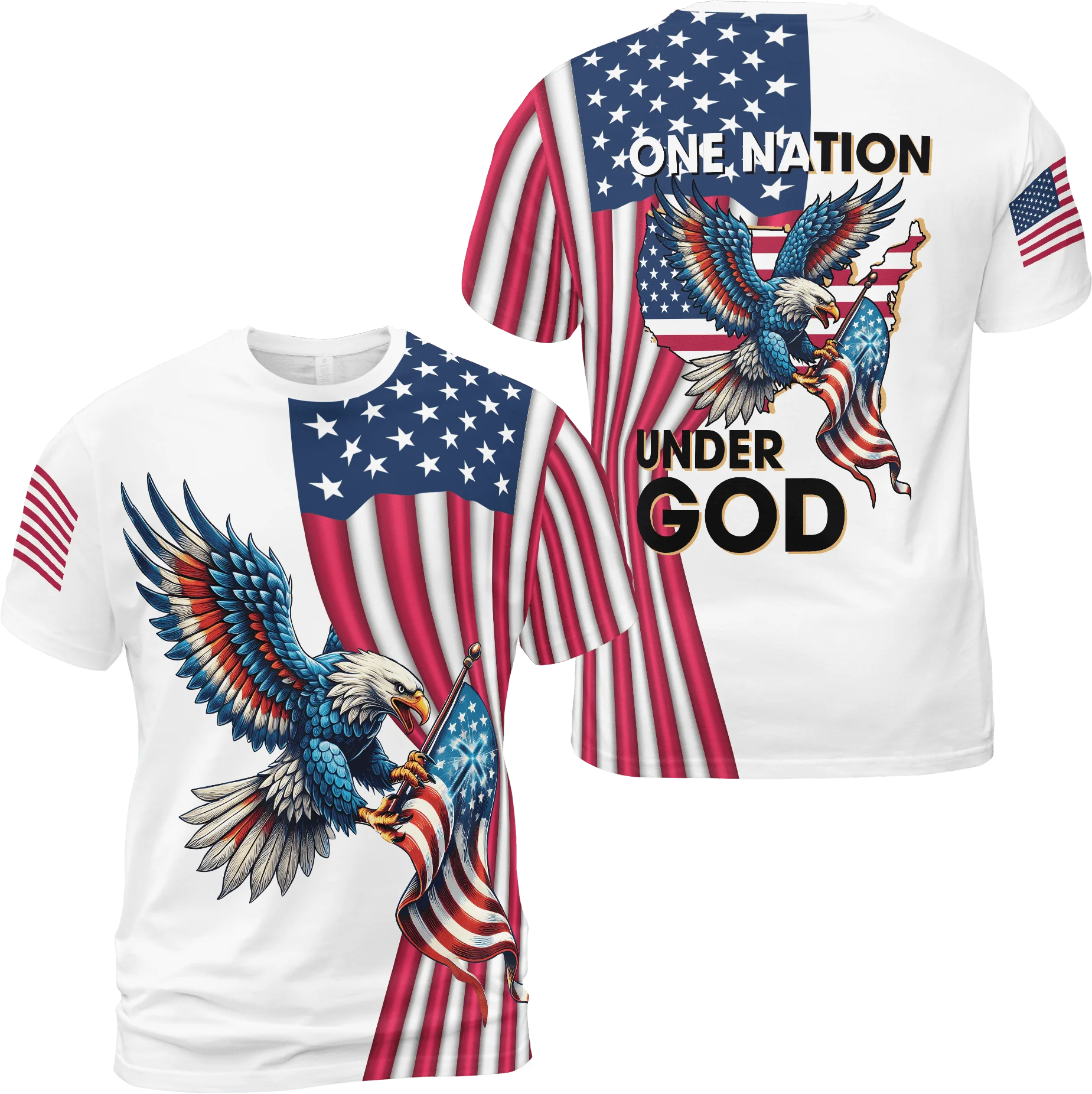 American Flag Eagle-shaped Pattern Children's T-shirt - 3D Quick-drying and Breathable Summer Street Casual Sportswear