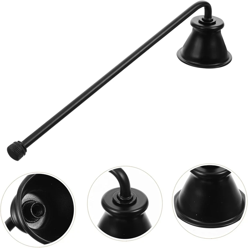 1Pc 18cm Metal Bell Candle Snuffer Gold/Black/Silver Wick Extinguisher Long Handle Vintage Home SPA Hotel Candle Accessory