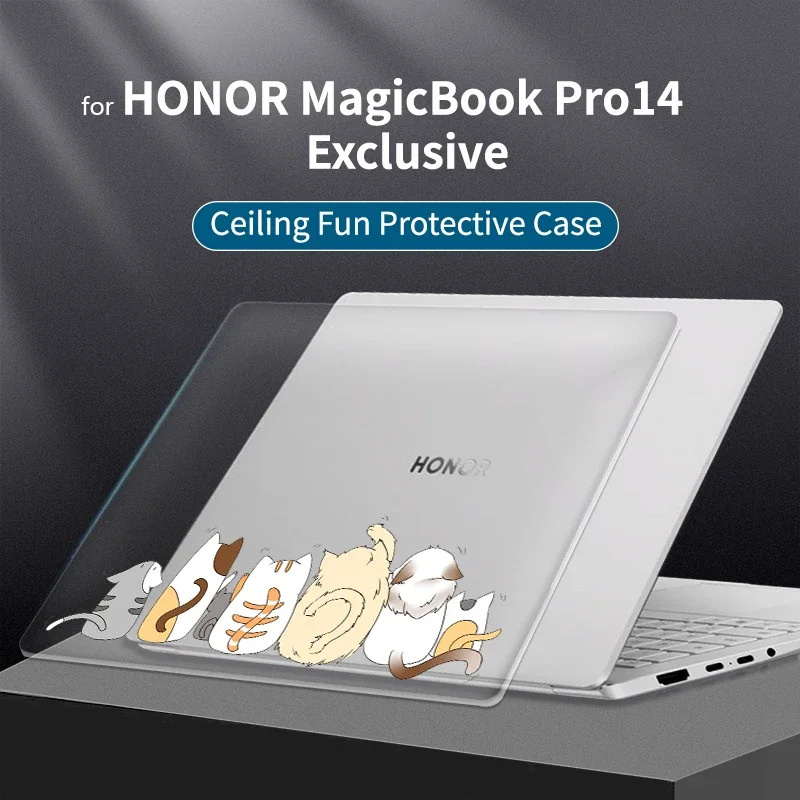 Cartoon Frosted Hard Cover for 2025 Honor MagicBook Pro 14 Laptop Case MRB-A Matte Protective Plastic Shell Anti-scratch
