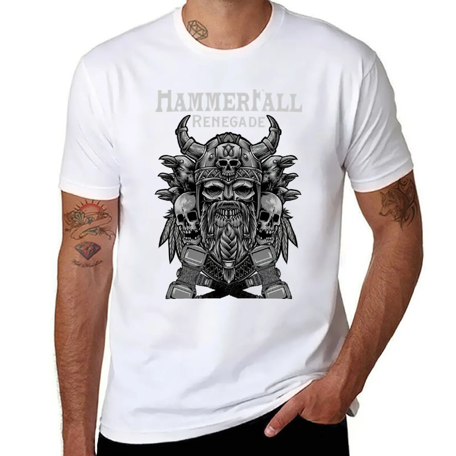 HammerFall Metal T-Shirt t shirts for man cotton funny men t shirt cotton 100% T-Shirt