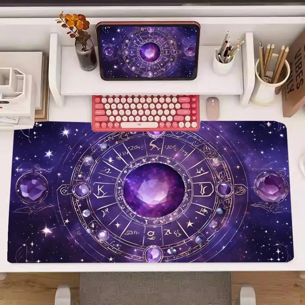 Golden Astrology Tarot Play Mat Non Slip Rubber Base Thick Rubber Mouse Pad For Card Game