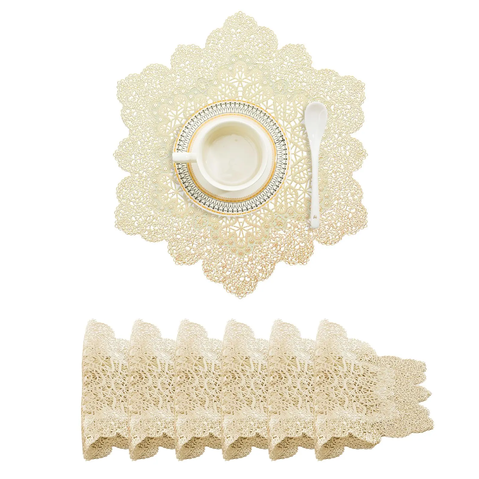 

Washable Wipeable Heat Resistant Placemats Vinyl Pressed Placemat for Dining Table Wedding Party Decorative Place Mats,Snowflake