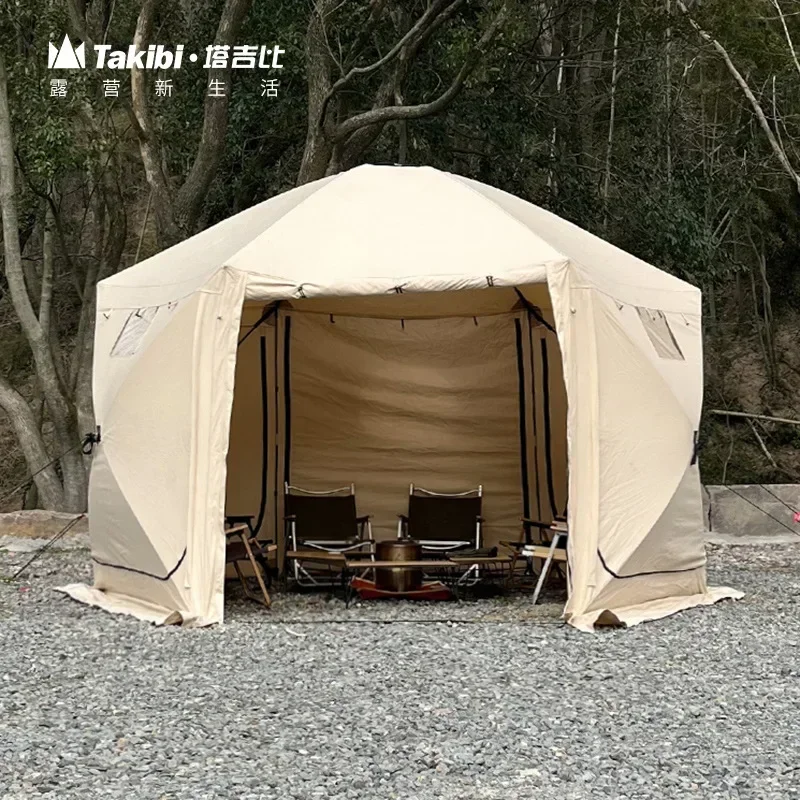 

Mongolian Tent Large Family Waterproof Camping Hut Campaign House Sun Shade Flame Retardant Campfire Cotton Outdoor Party