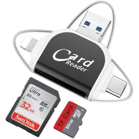 Multi-Port 4 in1 Universal SD TF Card Reader,4-in-1 Type C Camera Adapter Compatible with IPhone, MacBook Pro More USB C Devices