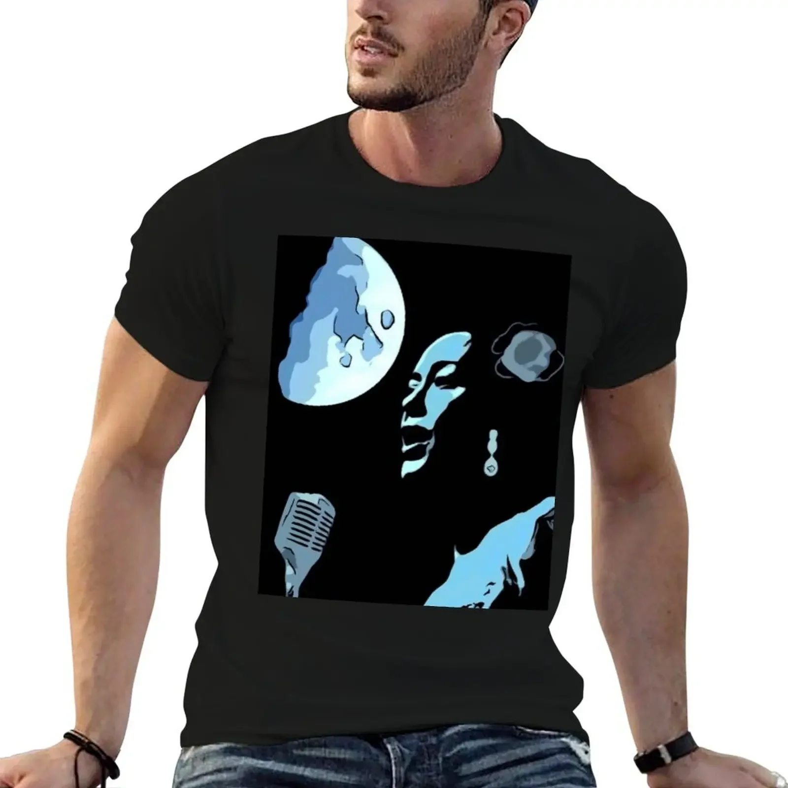 

Billie Holiday under the blue moon T-Shirt korean fashion luxury t-shirt clothes customs design your own mens shirts graphic tee