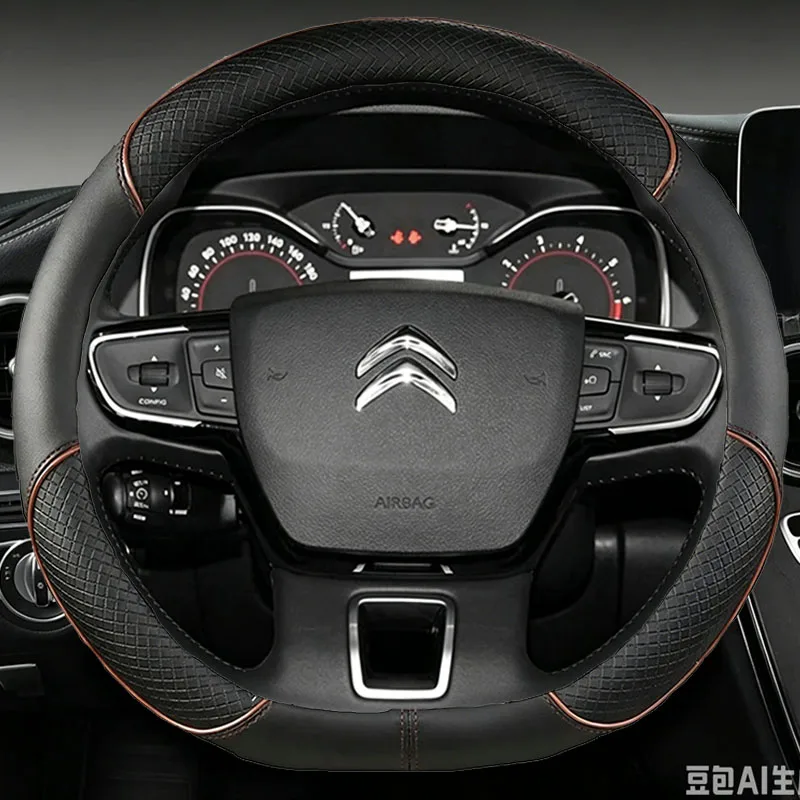 leather Berlingo 3 C4 Picasso 2 For Citroen C3 II III 2020 D Type Steering Wheel Cover C3 AIRCROSS 2017 2018 2019 2020 2