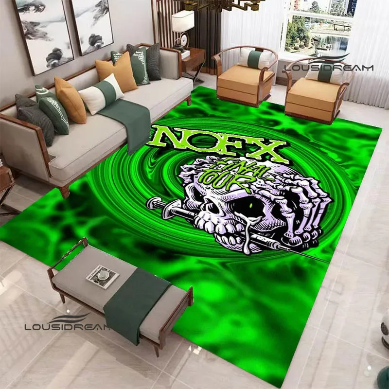 Rock band N-NOFX Retro print carpet Non -slip carpet bedroom decoration living room decoration washroom floor mat birthday gift