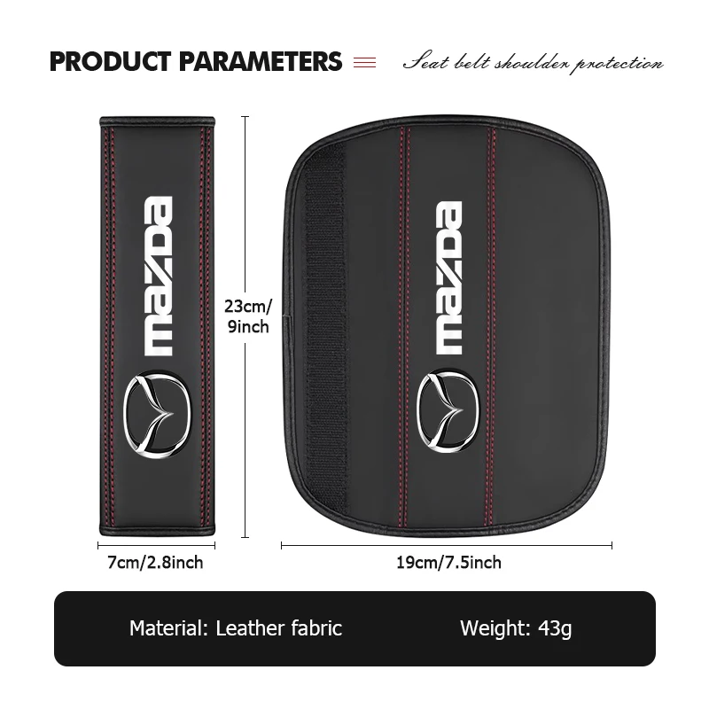 

For Mazda Car Seat Belt Cover Adjustable Safety Shoulder Pad Accessories CX9 MX5 RX8 Axela Demio Atenza MS GJI GH BK MP