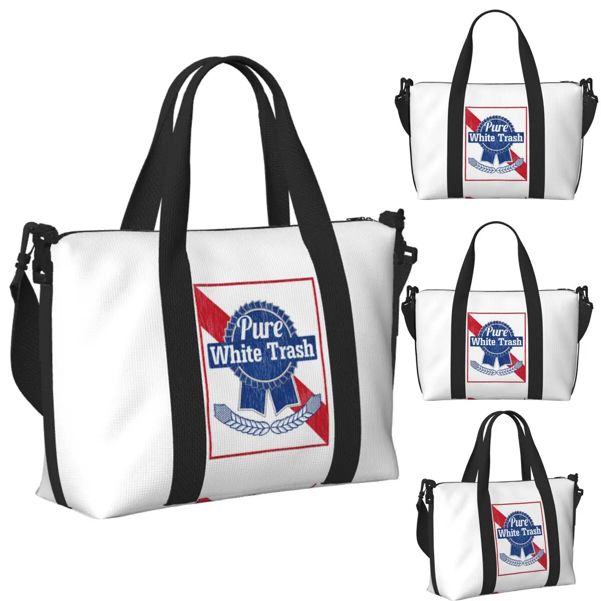 

Забавный подарок Redneck, чистая белая пляжная дорожная сумка для мусора, большая вместительная сумка-тоут для тренажерного зала, йоги, женская дорожная сумка для покупок