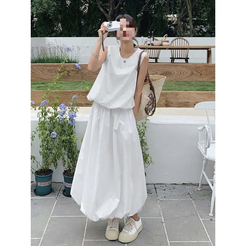 

High Waist Slimming Flower Bud Lantern Skirt Midi Half Skirts Women's Korean Style Cloud Puffy Skirt New Summer P2