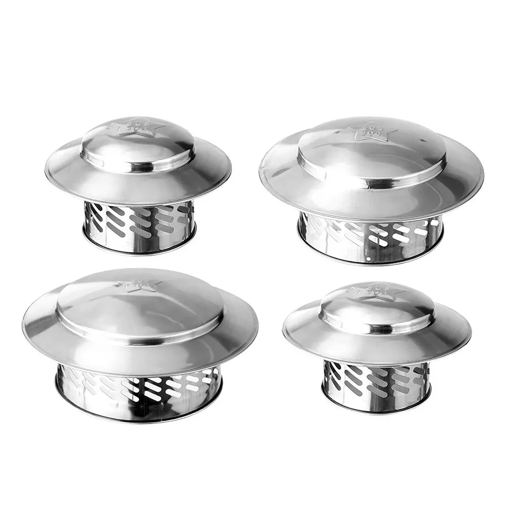 80/110/160/200mm Stainles Steel Chimney Cap Round Ducting Ventilation Exhaust Cover Roof Pipe Exhaust Hood Vent Cap