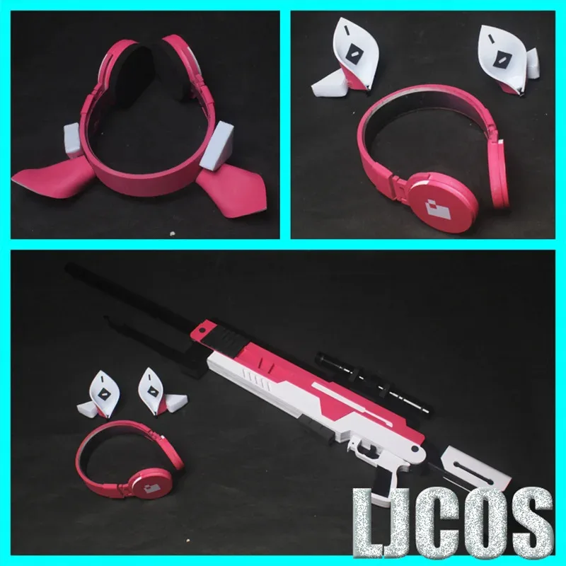 CyNew Nikke Alice Cosplay Headphone Headset NIKKE The Goddess of Victory Role Play Handmade Accessories Halloween Party Carnival
