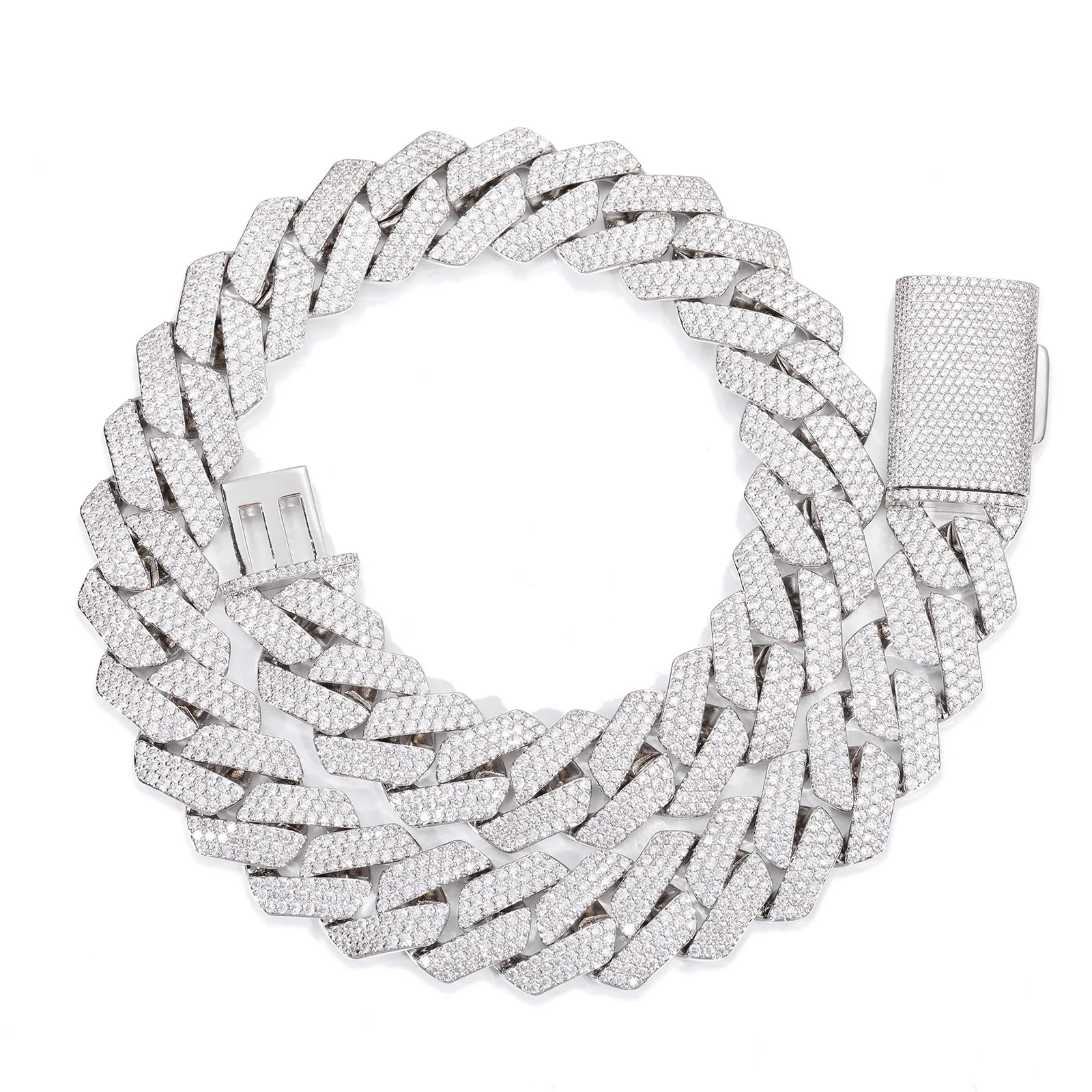 Exclusive Silver 925 Moissanite Infinite Eight Cuban Chain Figure 8 Link Men's Classic Luxury Fine Necklace Anniversary Gift..