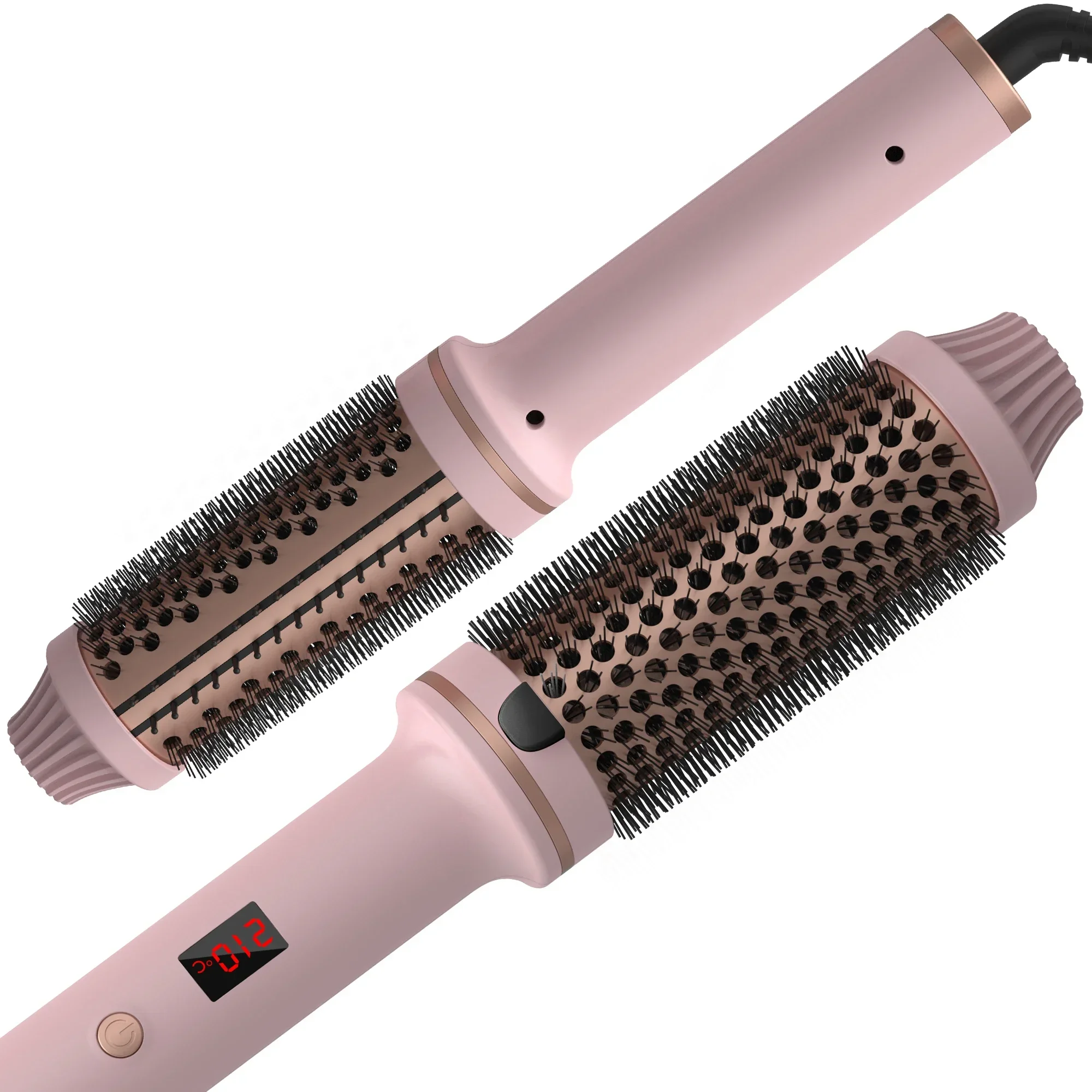 Curling Iron Brush PTC Thermal  Ceramic Hair Curler Create Loose & Volume Curls Heating Hair Styling Brush