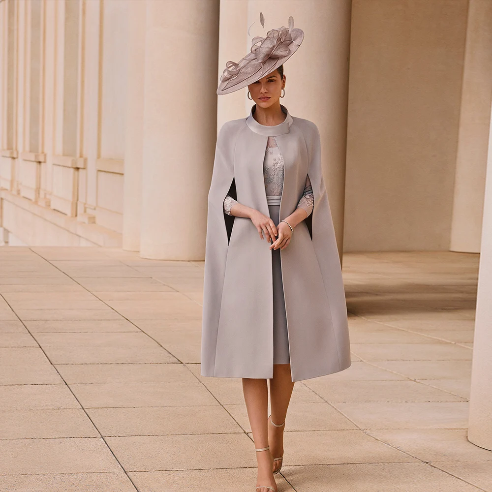 Vestidos Elegantes para madre De la novia, 2 piezas, apliques De vaina con chaqueta, vestidos De fiesta De boda