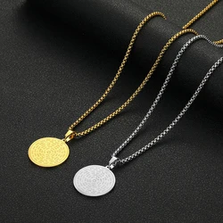 Stainless Steel 72 Names Of The God Moses Gold Plated Pantend Necklace for Men and Women