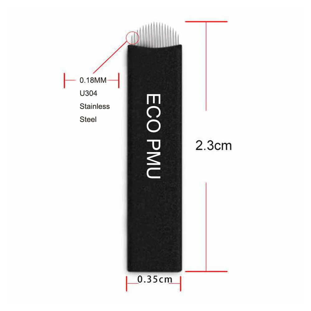 18U Microblading Master Needle Blades U304 Stainless Steel EO Sterile Blister Packing 50pcs