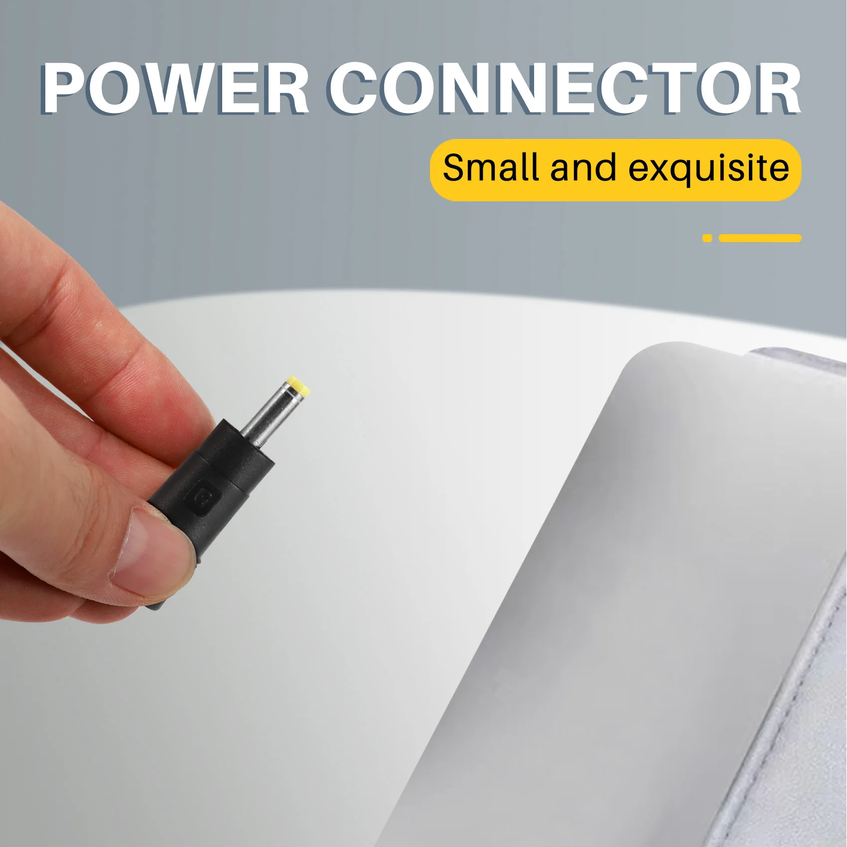 Delighted- Yellow Tip 4.0x1.7 mm Male Plug to 5.5x2.1mm Female Jack DC Power Connector Black