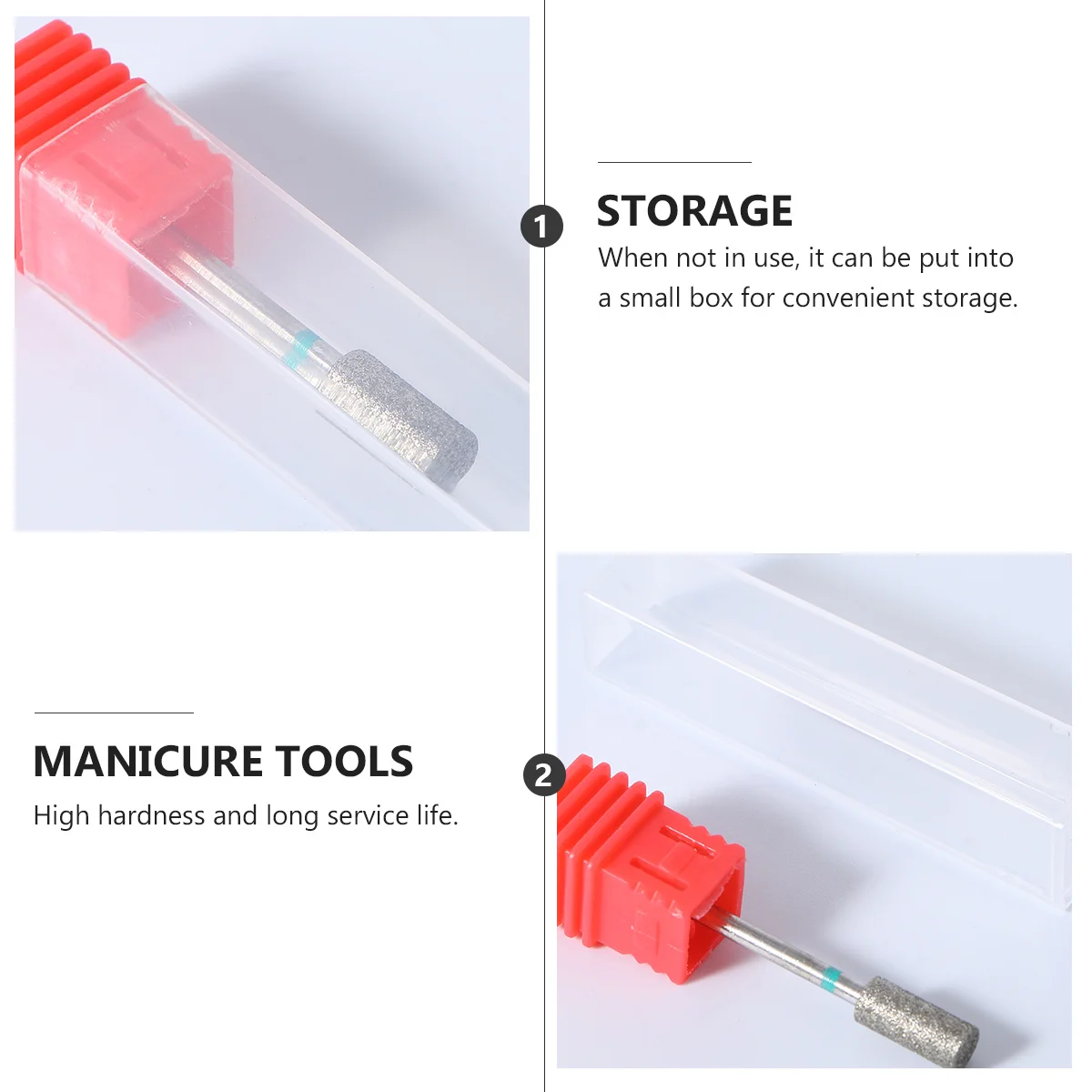 Ceramic Stone Burr Nail Drill Bit Cutter 3 Size Professional Manicure Electric Drills Accessory Random Color Dead Skin Removal