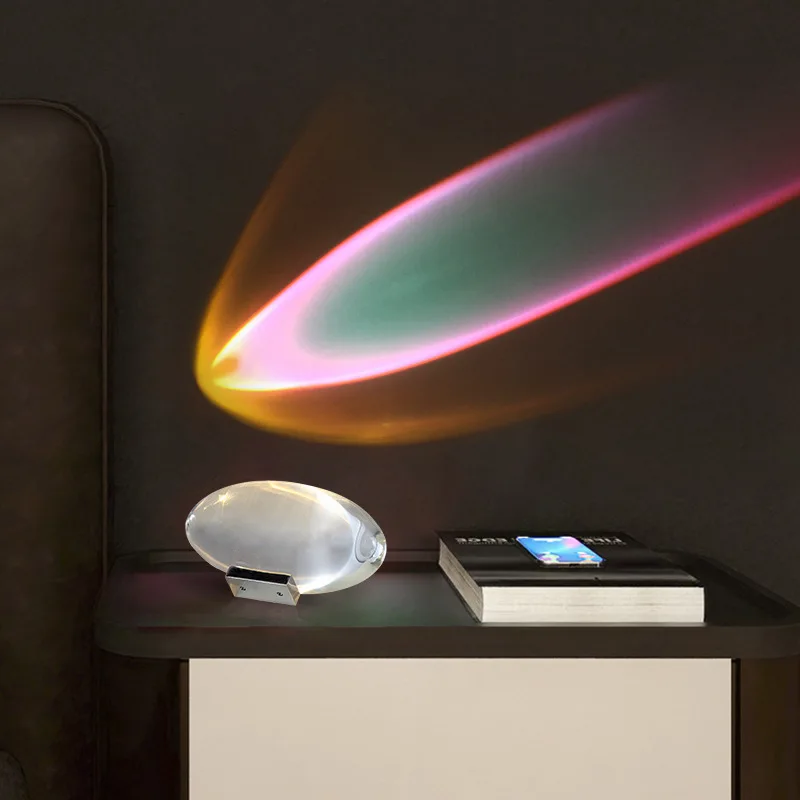 Italian Designer Table Lamp Led Crystal Eye Of The Sky Bedside Table Lamps For Living Bedroom Decor Light Night Projector Gift