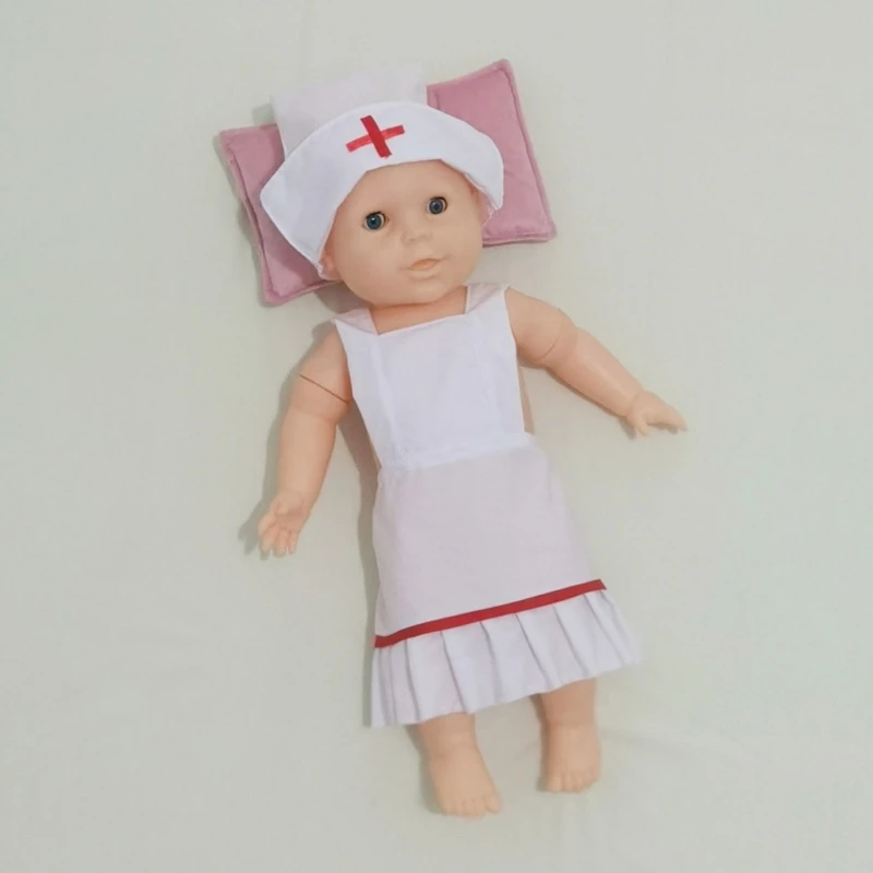 Newborn Nurse Costume Hat Clothing Set Photo Shooting Clothes Photo Props 0-12M Baby Photography Outfit Baby Shower Gift