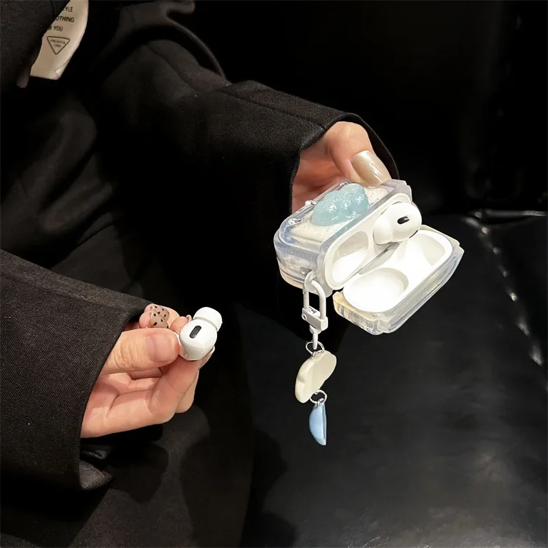 جراب سحاب ثلاثي الأبعاد لامع لسماعات AirPods ، سماعات أذن بلوتوث ، صندوق شحن ، جراب سماعة واقية ، غطاء لـ Airpod Pro 1 ، 2 ، 3