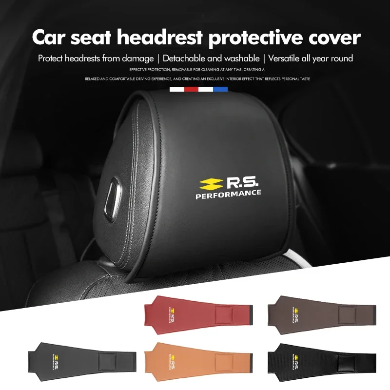 Leather Car Headrest Cover Anti Dirty Pillowcase Accessories For Renaul Arkana Captur Twingo Talisman RS Line Logan Duster
