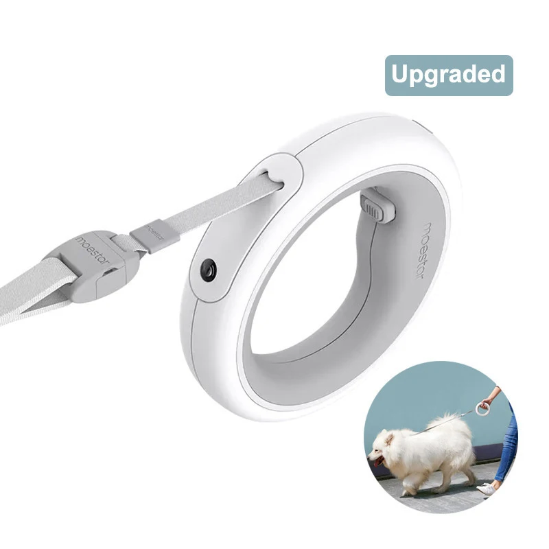 2020 Upgraded MOESTAR Retractable Pet Leash Dog Traction Rope Flexible Ring Shape 3.0m with Rechargeable LED Night Light