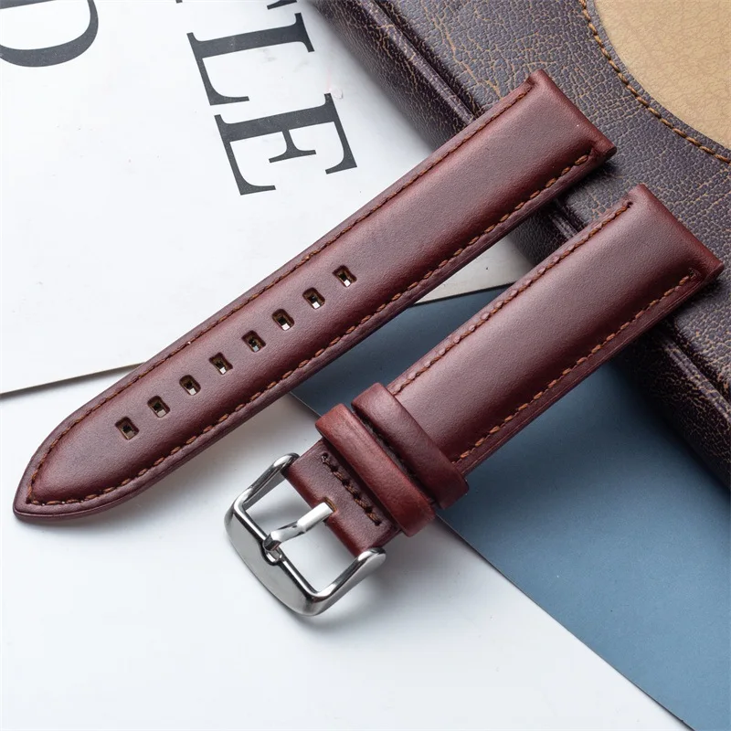 Correa de reloj de cuero genuino de vaca, repuesto Universal para DW, pulsera de 12, 13, 14, 17, 18, 19, 20 y 22mm