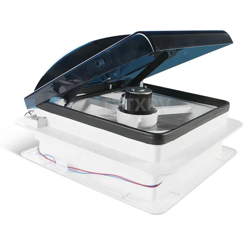 

STLF TYTXRV Caravan Accessories 14'' DC12V 420mm RV Roof Vent Fan with Remote Control & Rain Sensor Caravan Skylight Smoke Lid