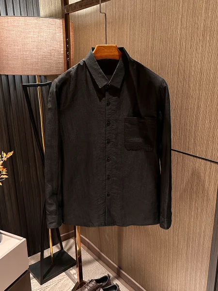 

Элегантная, не мнущаяся шелковая рубашка из шантунга для мужчин, весенняя, высококачественная, деловая повседневная, с длинным рукавом, приятная к коже, дышащая