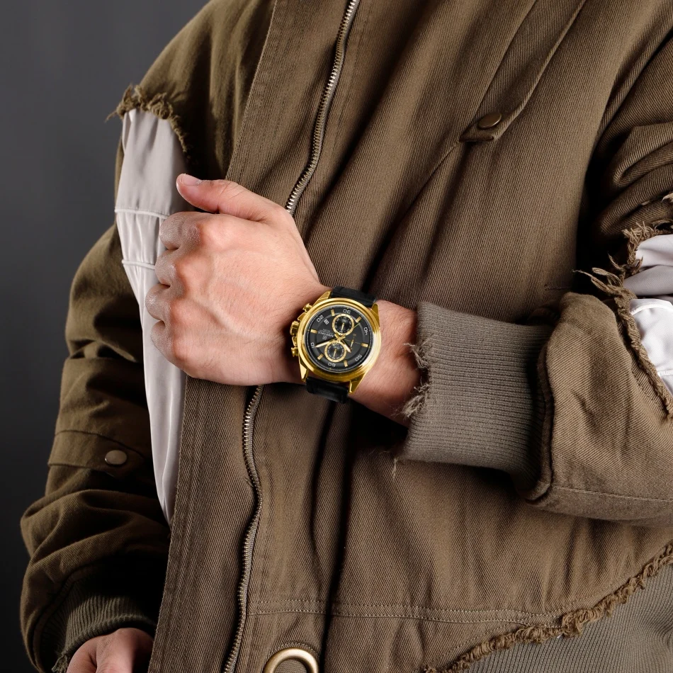 NAVIFORCE Jam Tangan Tangan Tali Kulit Asli Casing Aloi Jam Tangan Kasual Jam Tangan untuk Pria Tahan Air dengan Tanggal Bercahaya